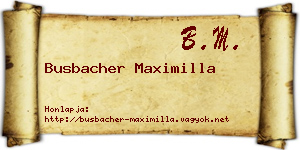 Busbacher Maximilla névjegykártya